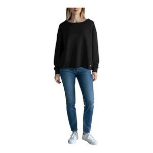 Fundamental Performance Women’s Eastside Crew Neck Sweatshirt L Black Raw Hem